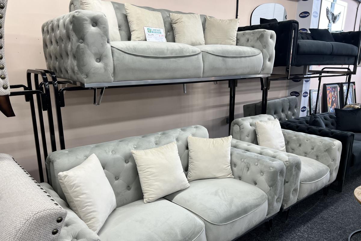Grey Leather Chesterfield